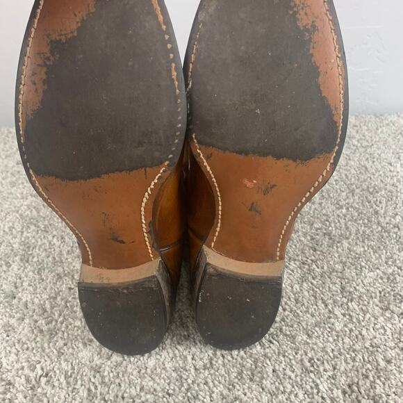 Vtg Levi's 1980s Cowboy Boots Men's 9.5 Brown Leather Orange Tab Western - Picture 9 of 12